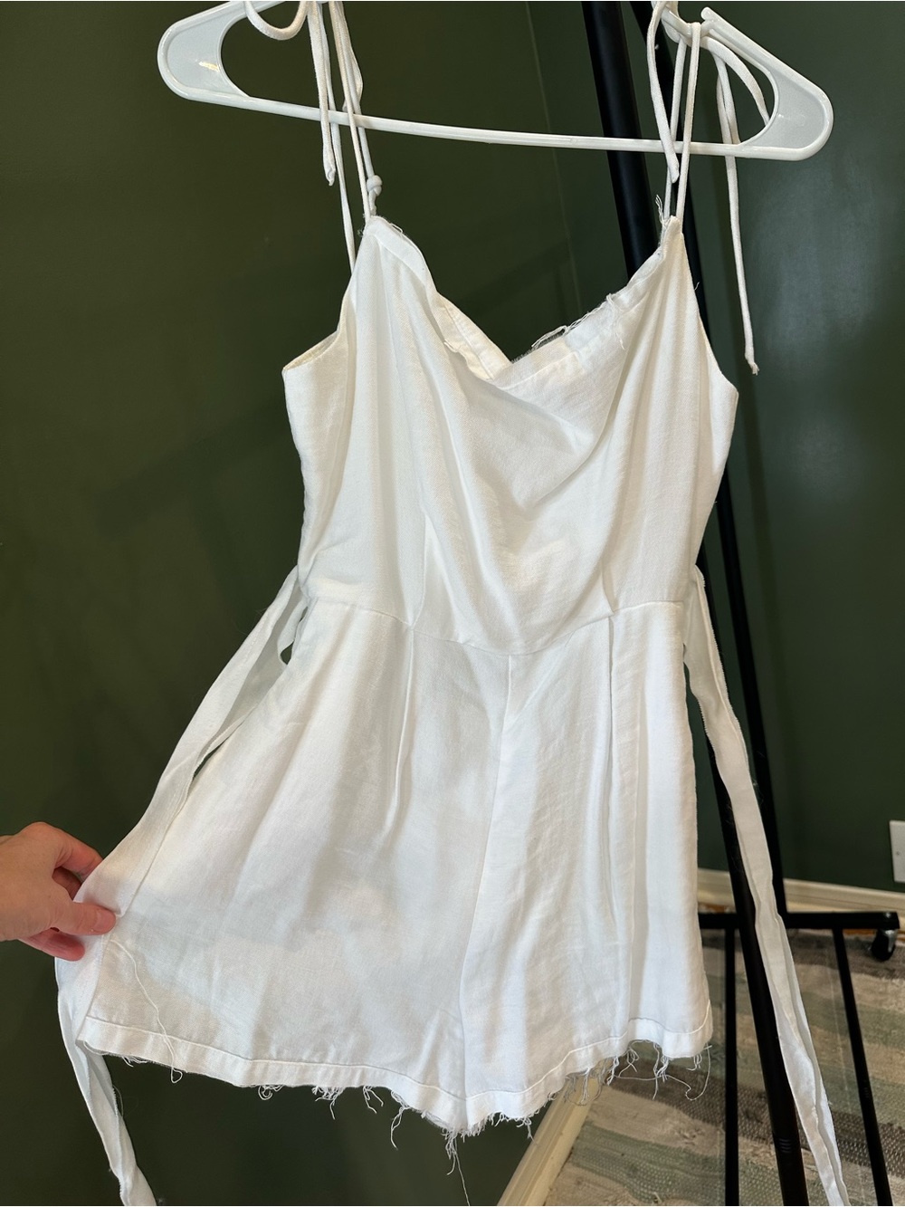 bec + bridge White playsuit Cowl Neck Tie-Shoulder